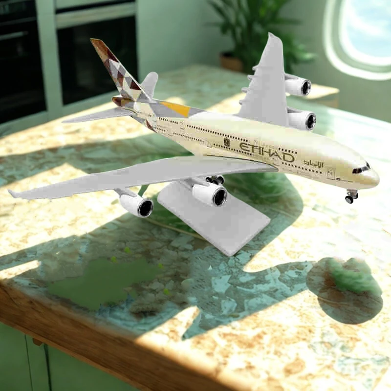 

Aeroplane Decoration a380 Airbus A380 Etihad Airways Airlines 30cm Scale 1/240 Planes Model Airplane Diecast Resin Collected