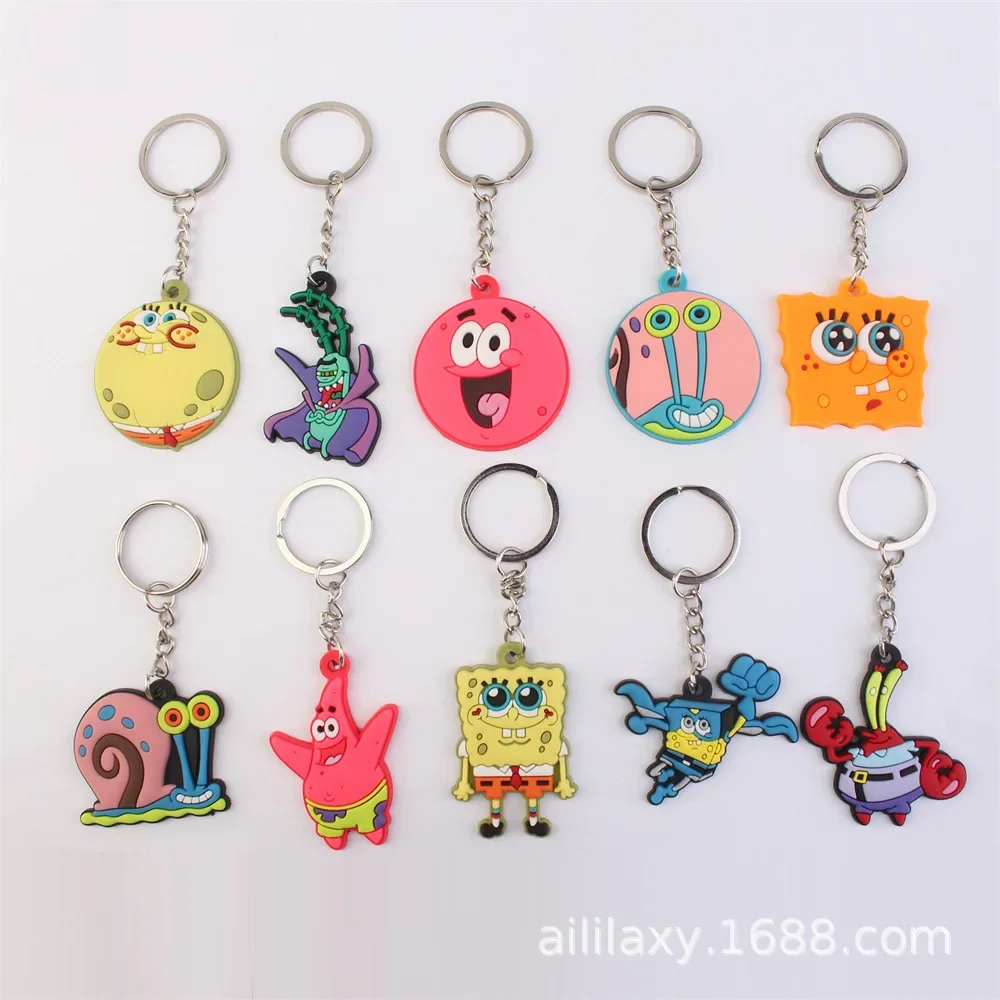 

Sponge-Bob Patrick Star Cartoon Anime Pendant Keychains Holder Car Key Chain Key Ring Mobile Phone Bag Hanging Jewelry Gifts