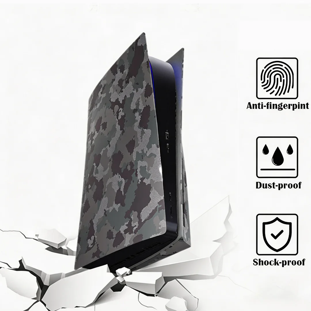 For PS5 Console Disc Version Camouflage Skin Faceplate Shell Console Replacement Backplate Shell For Playstation 5 Disc Edition view 3