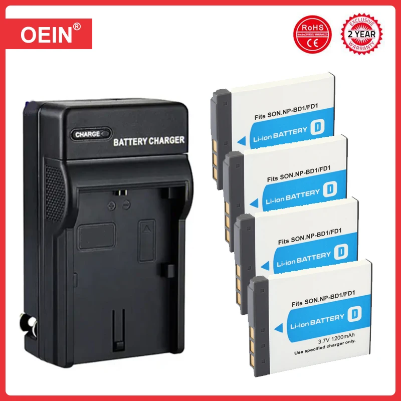 1200mAh NP-FD1 NP-BD1 NP BD1 FD1 Camera Li-ion Battery For SONY DSC T300 TX1 T900 T700 T500 T200 T77 T900 T90