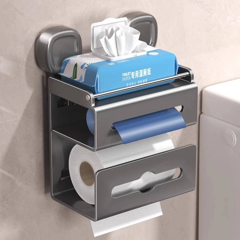 

suction cup toilet carton waterproof non-punching toilet wall hanging tissue box pumping roll paper storage