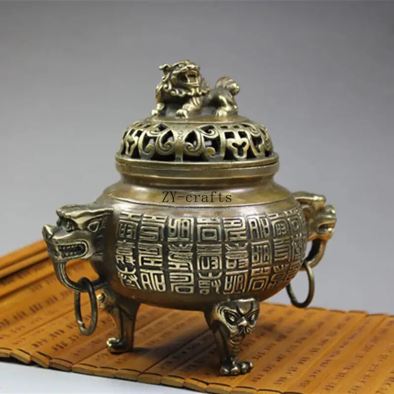 

Copper Statue Antiques Collection Dragon Copper Incense Burner