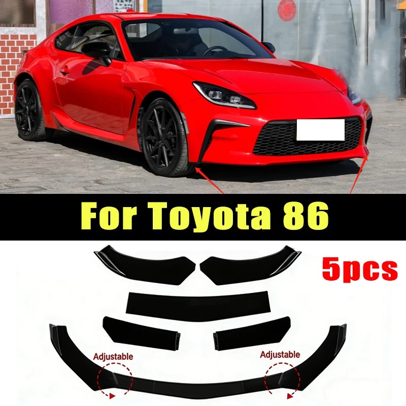 

5Pcs ABS Material Universal Car Front Bumper Separator Bumper Lip Body Kit Duck Lip Separator For Toyota 86 Car Accessories