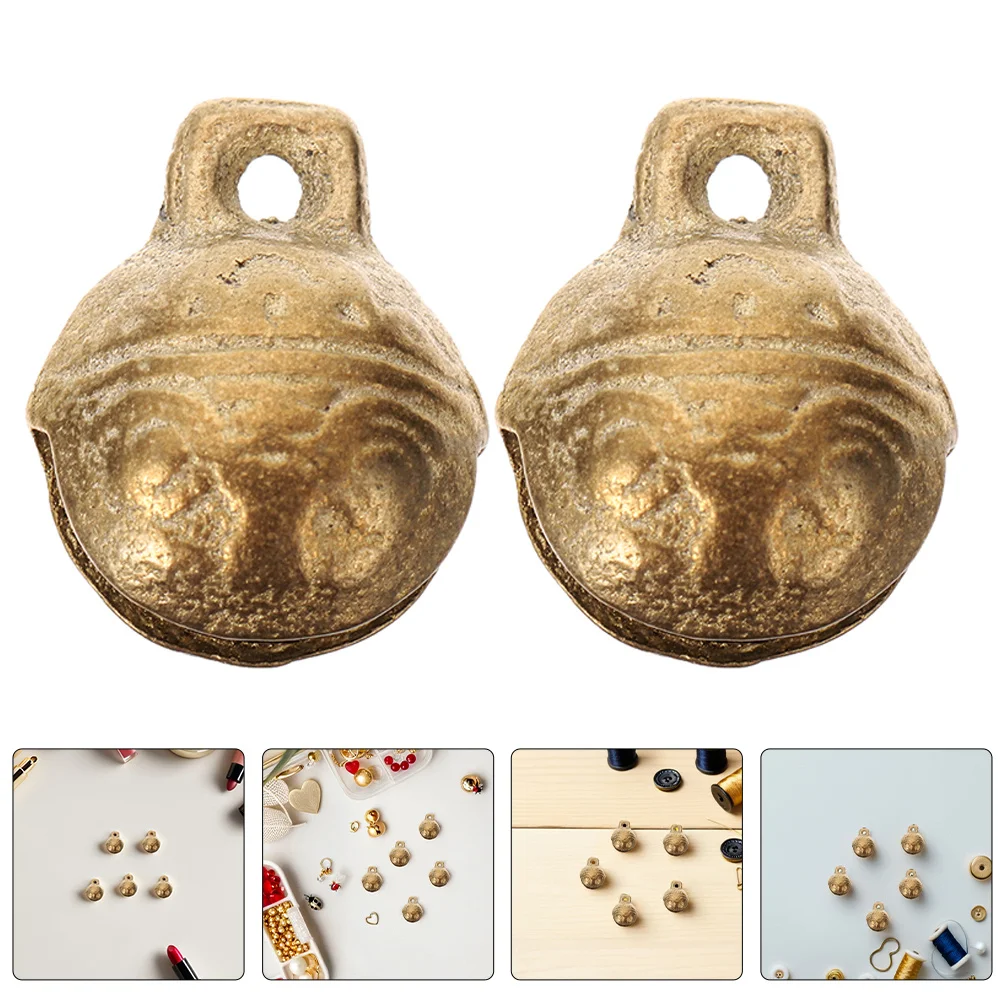 

40Pcs Handmade Copper Bell Pendants Vintage Style Mini Craft Bells for DIY Jewelry Making Keychain Bag Charm Wall Hanging