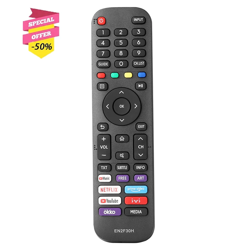 

EN2F30H Remote Control Compatible With Hisense Smart TV 43S4 50S5 58S5 70S5 75A7100 50H6G 55H6G 65H6G 32A4BG 32A4CG 32A4DG