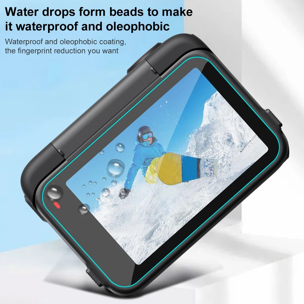 PULUZPer Insta360 Ace Pro 2 Schermo posteriore e anteriore e pellicola in vetro temperato per lenti Proteggi schermo 3 in 1