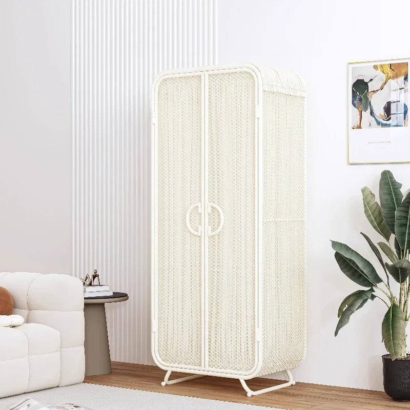 خزانة ملابس جمالية إسكندنافية متوسطة الحجم للنساء، خزائن تخزين معدنية، خزانة ملابس، أثاث غواردا روباس المحمول