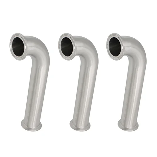 Tri abrazadera de acero inoxidable 304, radio larga 90 °   Codo 38 mm 51 mm Instalación de tuberías sanitarias para alimentos, bebidas, elaboración de cerveza, uso farmacéutico