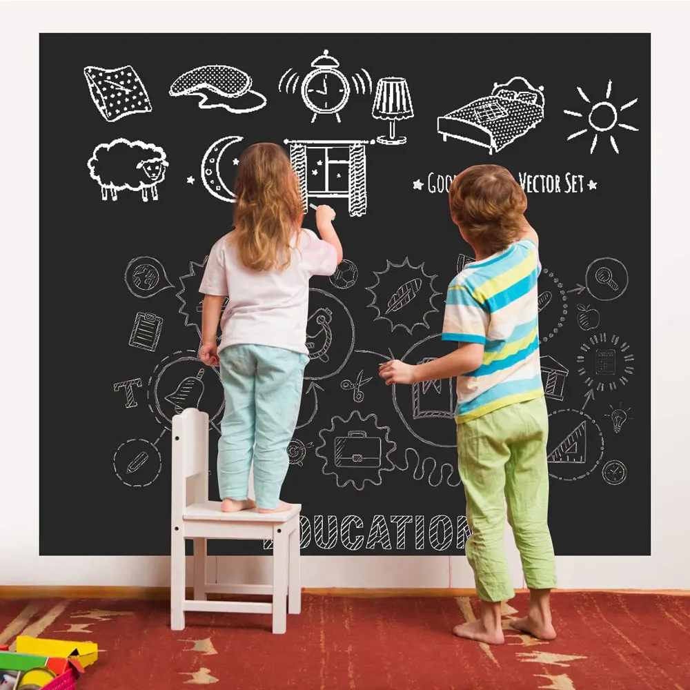 Reusable Chalkboard Wall Sticker Blackboard Decor PVC Self Adhesive DIY Removable Erasable Wallpaper For Door Fridge