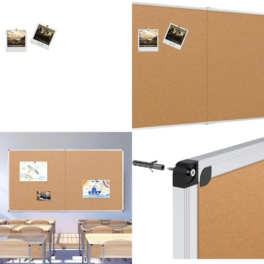 

Расширяемая пробковая доска в серебряной алюминиевой рамке, 48x48, для отображения объявлений