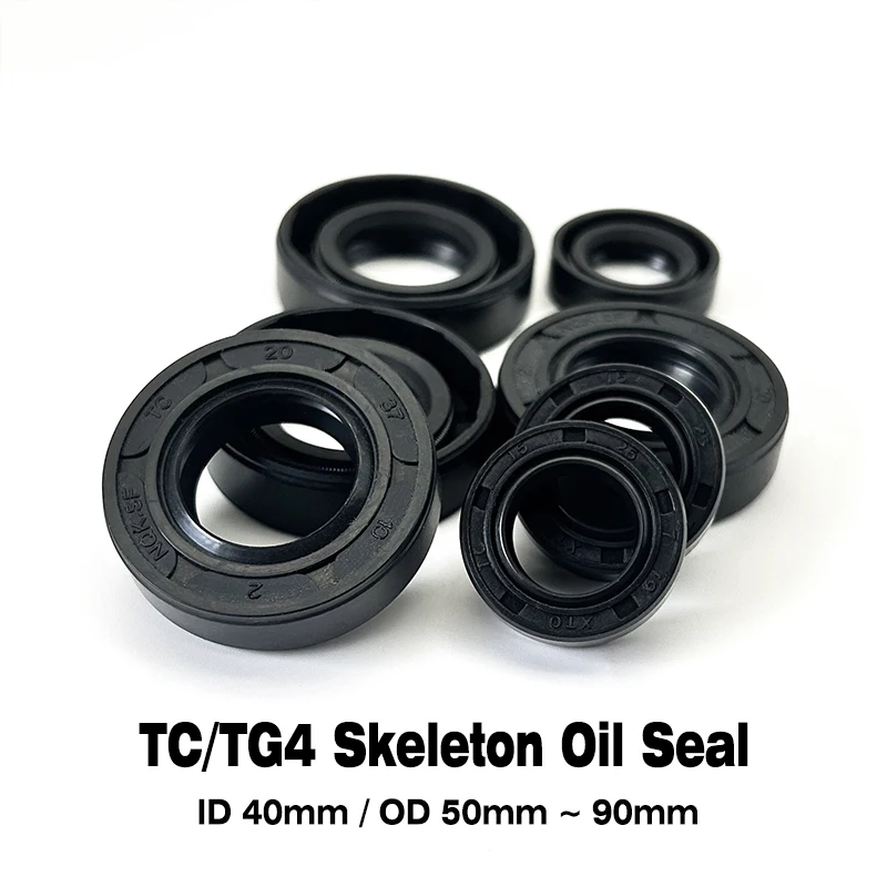 

Durable Black Nitrile Rubber TC/TG4 Oil Seal ID 40mm OD 50mm~90mm High Pressure Resistant Shaft Seal for Car Engine Transmission