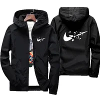 2026 Fashion Street Windproof Shrink and Waterproof Zipper Jacket with Thin Hoodie, Men's Jacket, Spring and Autumn 2