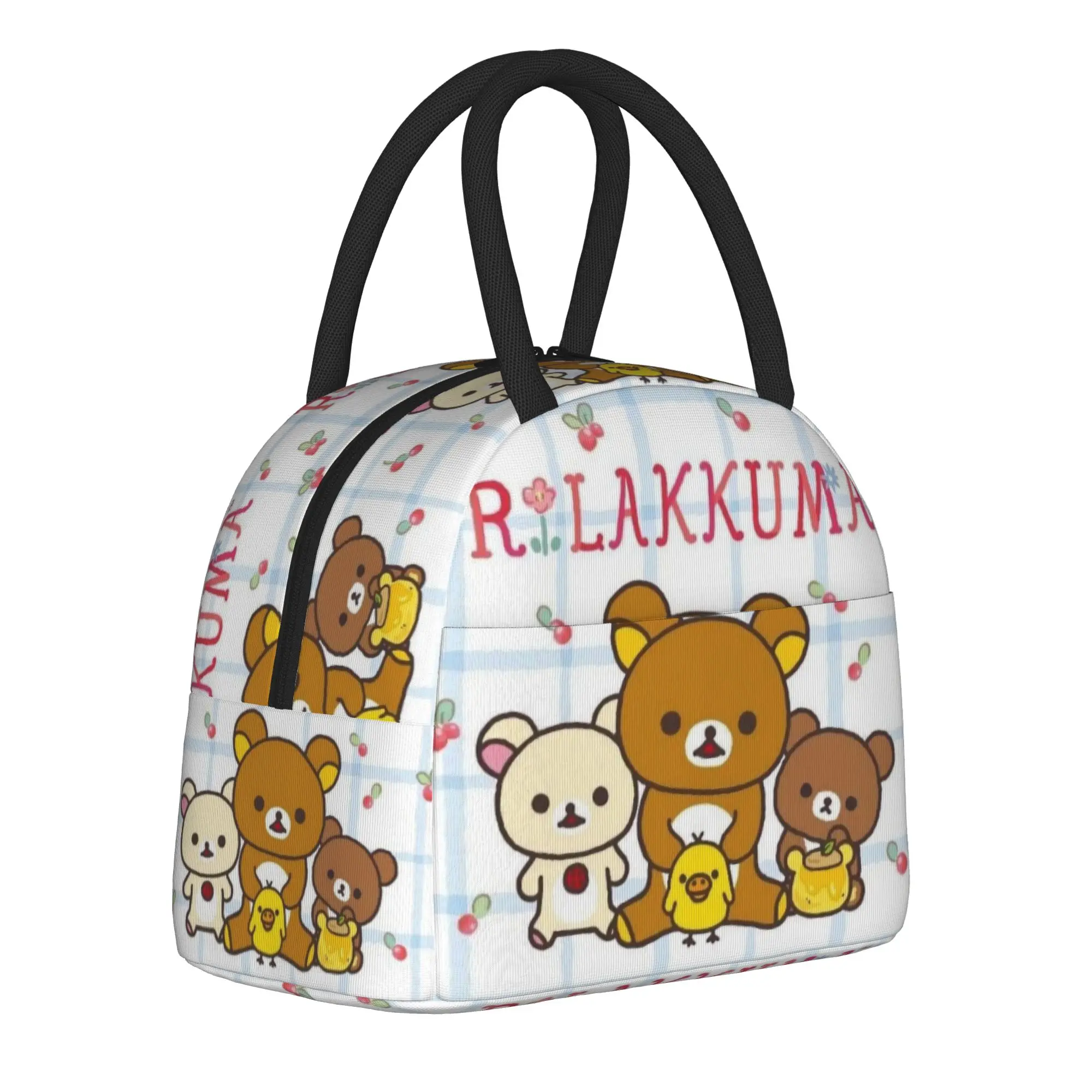 Rilakkuma And Korilakkuma Insulated Lunch Bag for Men Women Container Bags Portable Thermal Cooler Bento Box For School Office