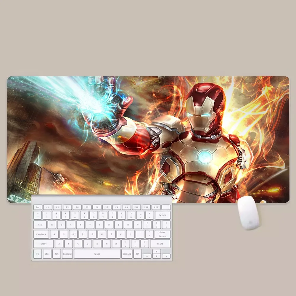 Imagem -02 - I-ferro Homem Herói Mousepad para Gamer Mouse Pad Tamanho l xl Xxl Recém-chegados