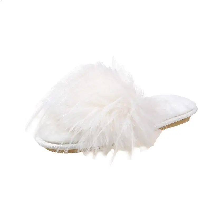 Flock Shoes Plush Slippers For Adults Slipers Women Low Flower Luxury Slides Fur 2025 Designer Flat Fashion Autumn Rubber with f image 6