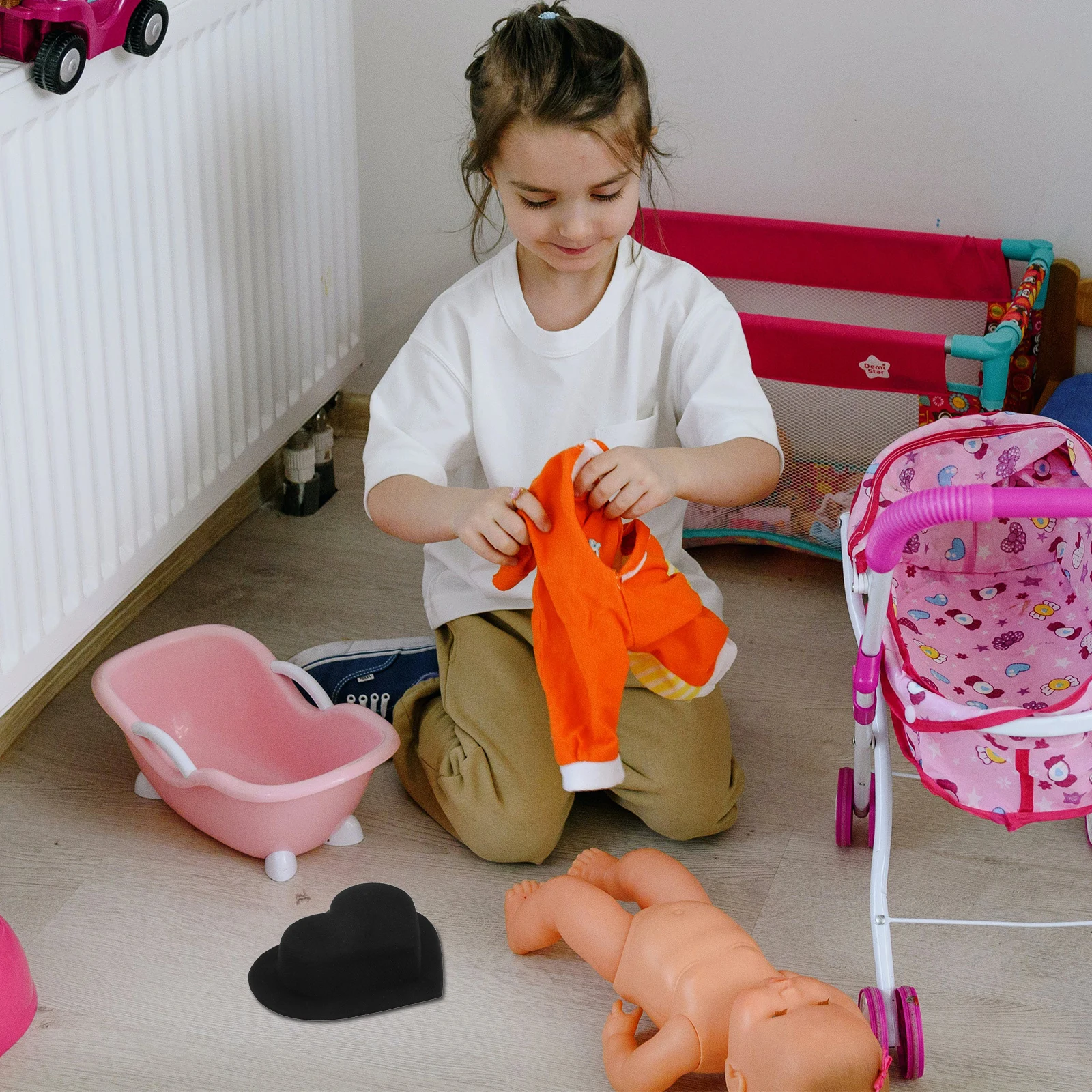 

Suede Cap Fabric Miniature Hats Accessories Lovely Small for Crafts Top Crafting Black