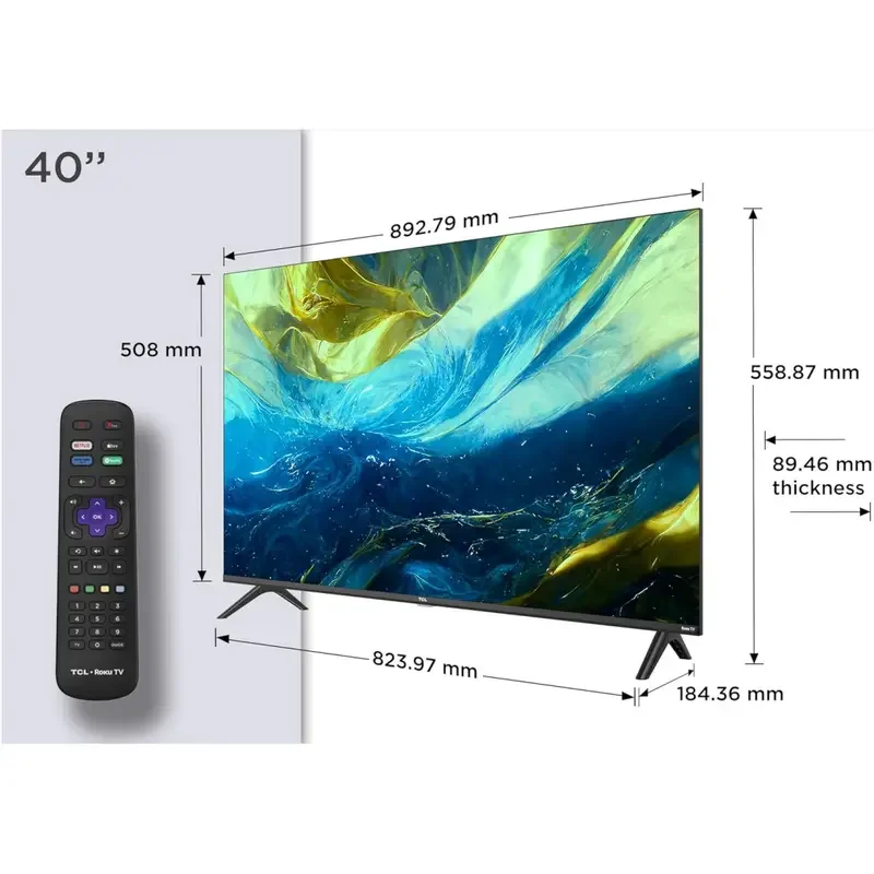 TCL, TV Roku de 40 polegadas, Full HD, HDR para uma experiência superior, Dolby Audio inserido, 40RS550K