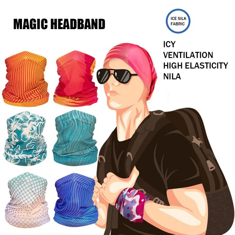 Sun Protection Neck Gaiter Ice Silk Face Cover Neck Tube Camping Hunting Running Neck Tube Scarf Bandana Sports  Magic Scarf