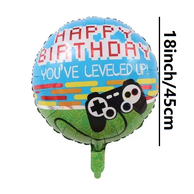5 pcs blue and green games, happy birthday, flag raising controller, balloons, boys' birthday theme, party decoration - view 6