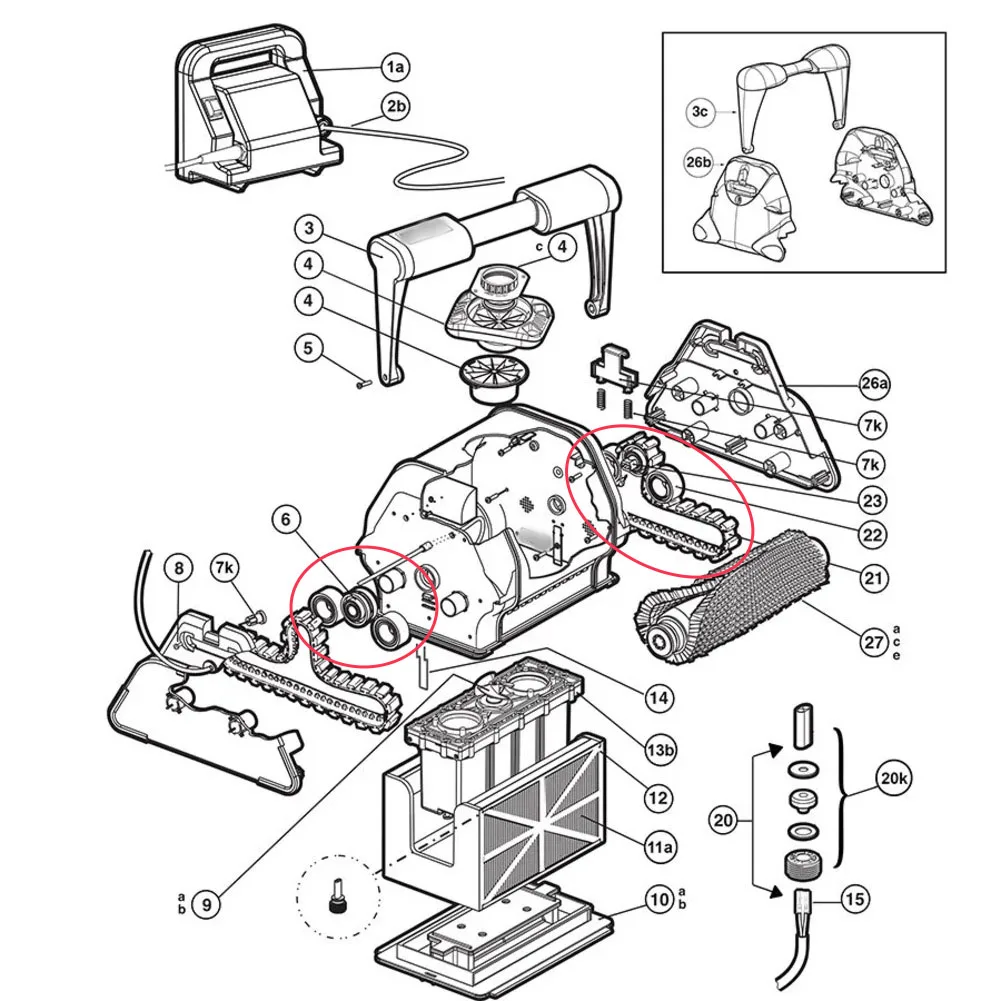 8 Piece Pulley and Belt Replacement Kit RCX26000 RCX26001 RCX26002 RCX23002 for TigerShark Robotic Pool Cleaner