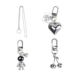 Fashion Alloy Keychain Big Heart Pendant Charm Handmade keyrings Jewelry Gift for Women Men Unique Bag Decoration Accessories