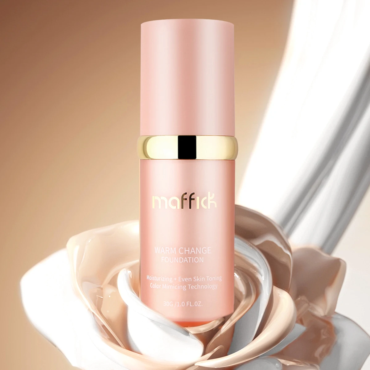 Color Changing Foundation 4 in 1 Moisturizing SPF 30+ Hydrating Color Longwearing Waterproof Travel Coverage Makeup Base