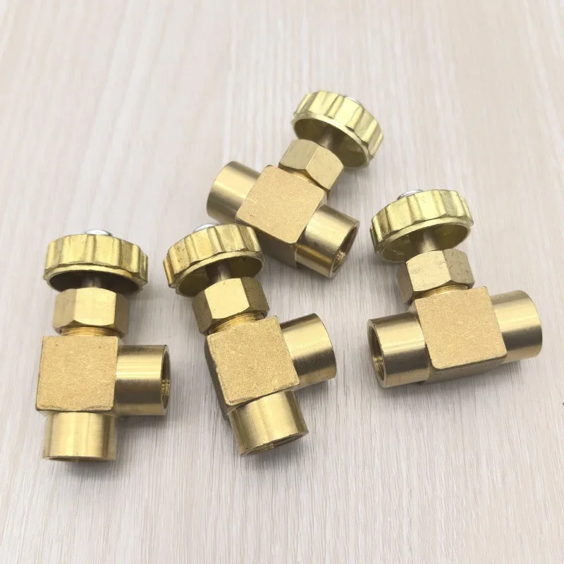 1pcs Brass Needle Valve - F1/4 & F1/8 Right-Angle Throttle for Precise Flow Control & Regulation