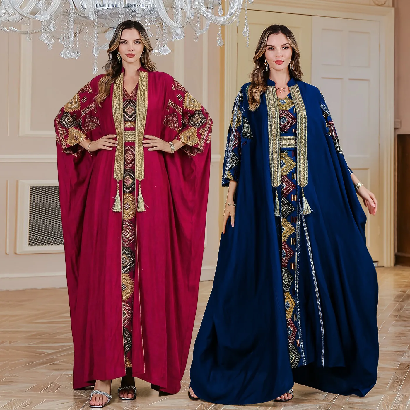 Luxury Dubai Abaya Long Dress Muslim Women's Evening Gown Embroidered Kaftan Middle East Islamic Clothing Designer Party Robe Ei