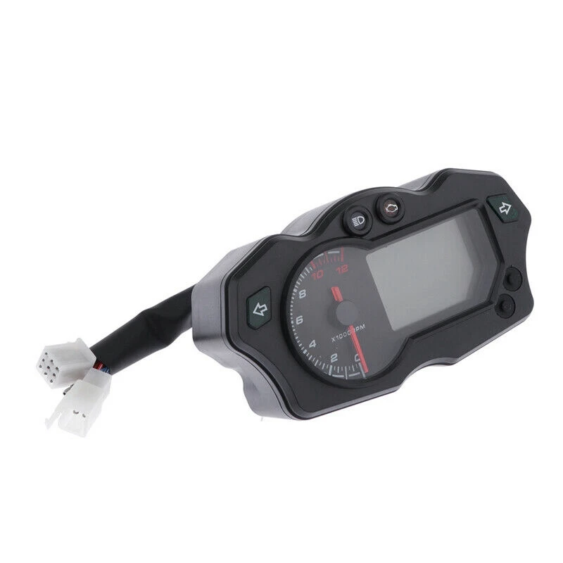 Motorcycle Speedometer Universal 7 Colors Tachometer Odometer Gauge 12000RPM 12V