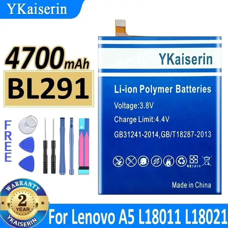 

BL291 долговечный аккумулятор для мобильного телефона Lenovo A5 L18011 L18021 4700 мАч