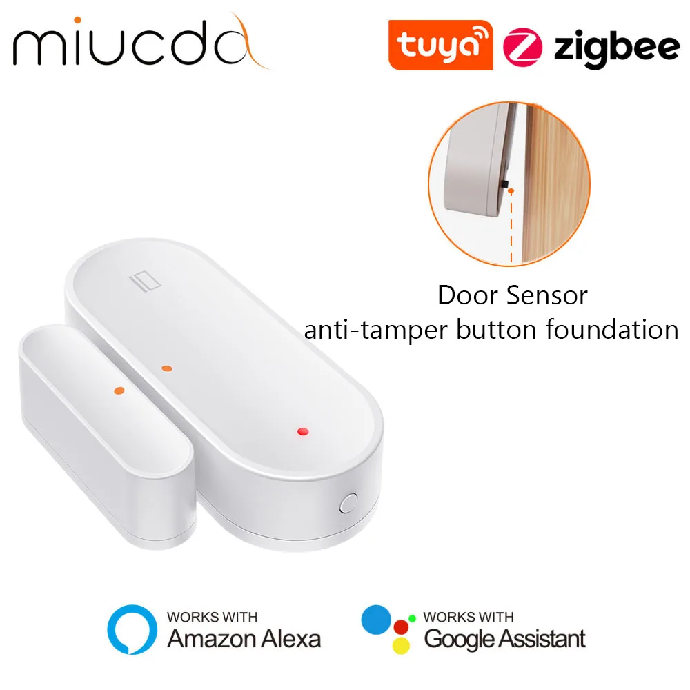 miucda tuya zigbee inteligente porta janela sensor inteligente botao anti violacao casa assaltante app controle remoto trabalho com alexa google casa 01