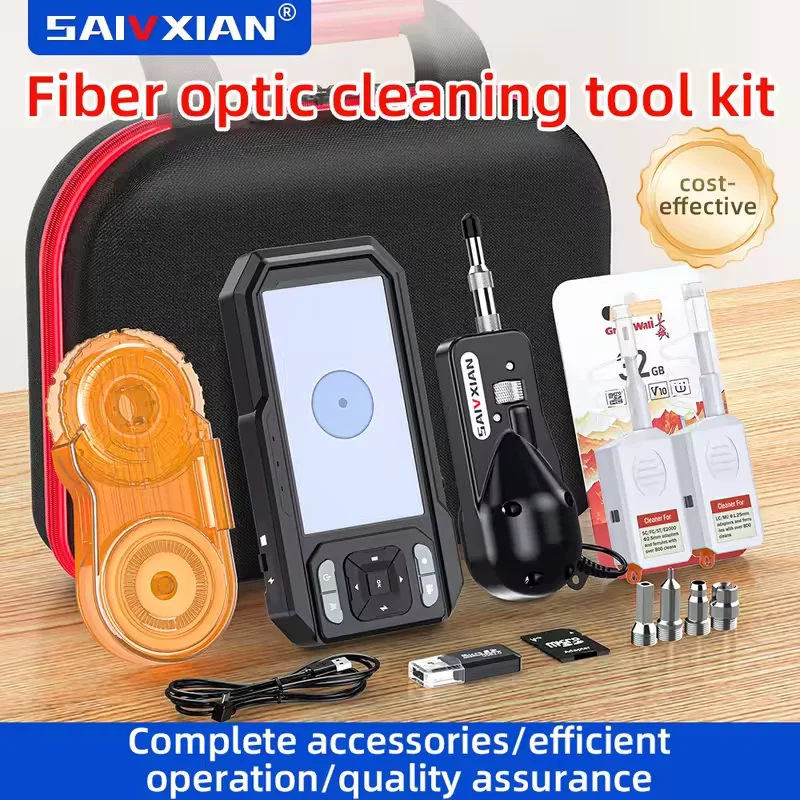 

SAIVXIAN Handheld Fiber Optic End Face Inspector A-600V 400x Magnification Microscope for Fiber Optic End Face Inspection