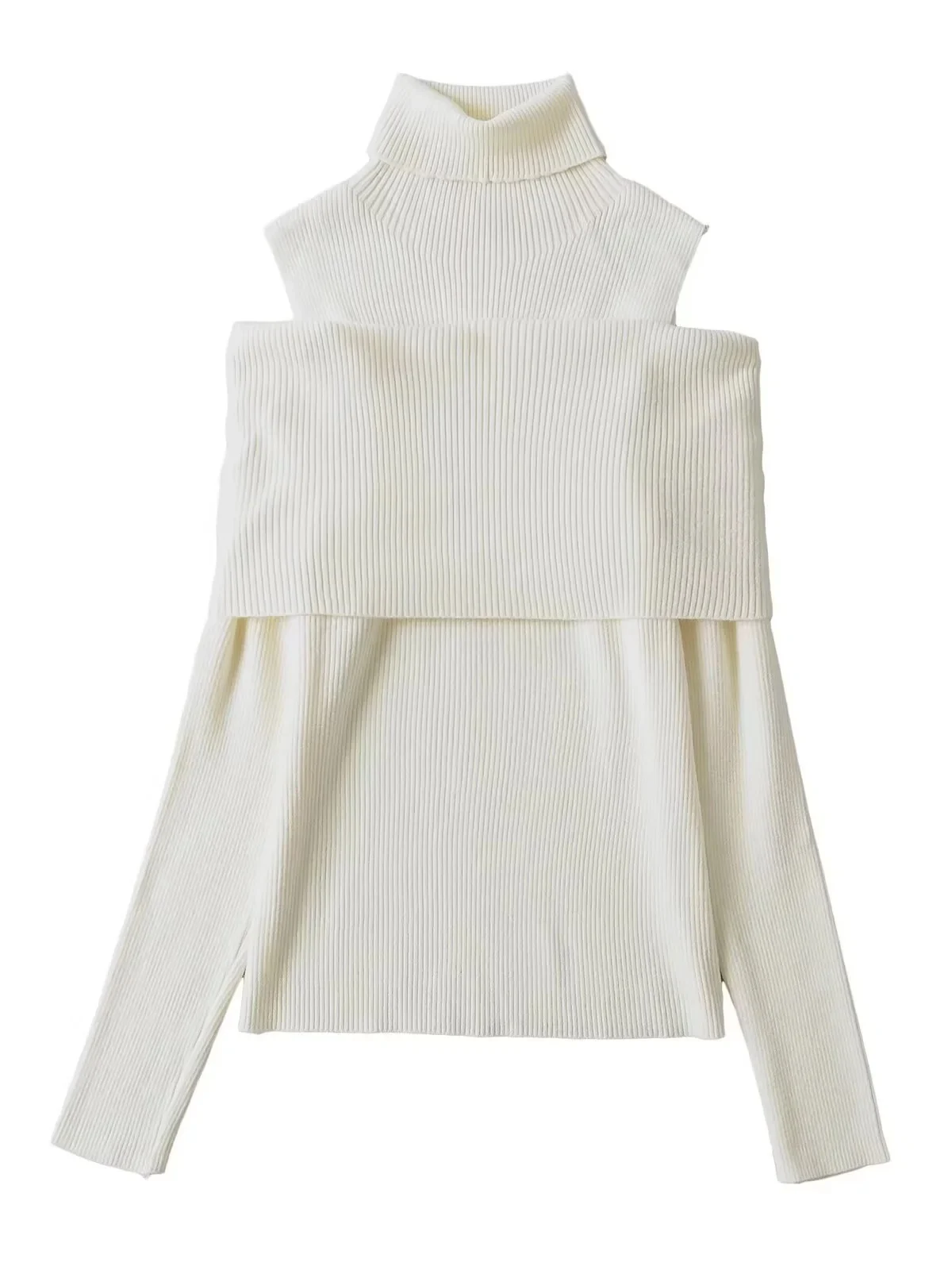 قميص محبوك بقصة ضيقة عالية Ne Long Sve تصميم مثير للنساء ملابس تريكو مرنة الخصر والكتف تتجه لخريف 2025 #1