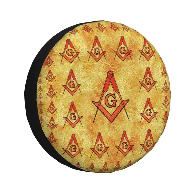 Custom Masonic Freemason Spare Tire Cover for Jeep Hummer SUV RV Trailer Car Wheel Protectors Accessories 14