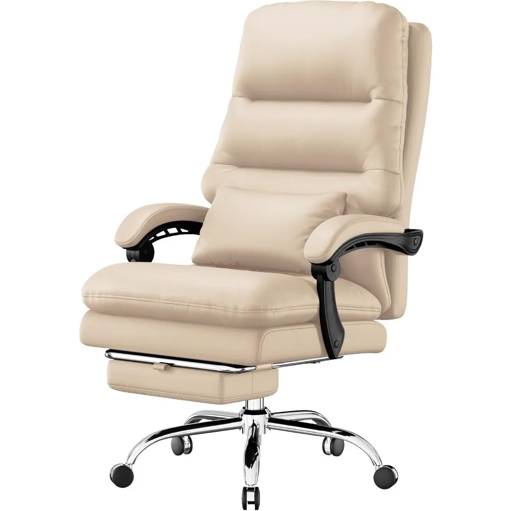 Office Chair,Office Desk Chair,Ergonomic Office Chair, 400LBS PU Leather Computer Chairs with Foot Rest and Lumbar Pillow chair