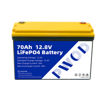 New 12V PWOD LiFePO4 Battery Pack 70AH 6000 Cycles Lithium Iron Phosphate Cell for RV,Trolling Motor,Marine,Yacht,Camping