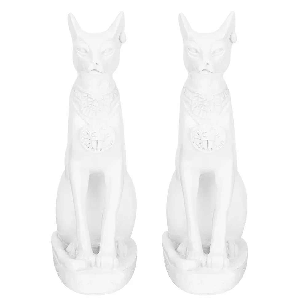 2Pcs Egyptian Cat Resin Statue Artistic Statue Versatile Placement Shelf Desk Mantel Office Space Accent