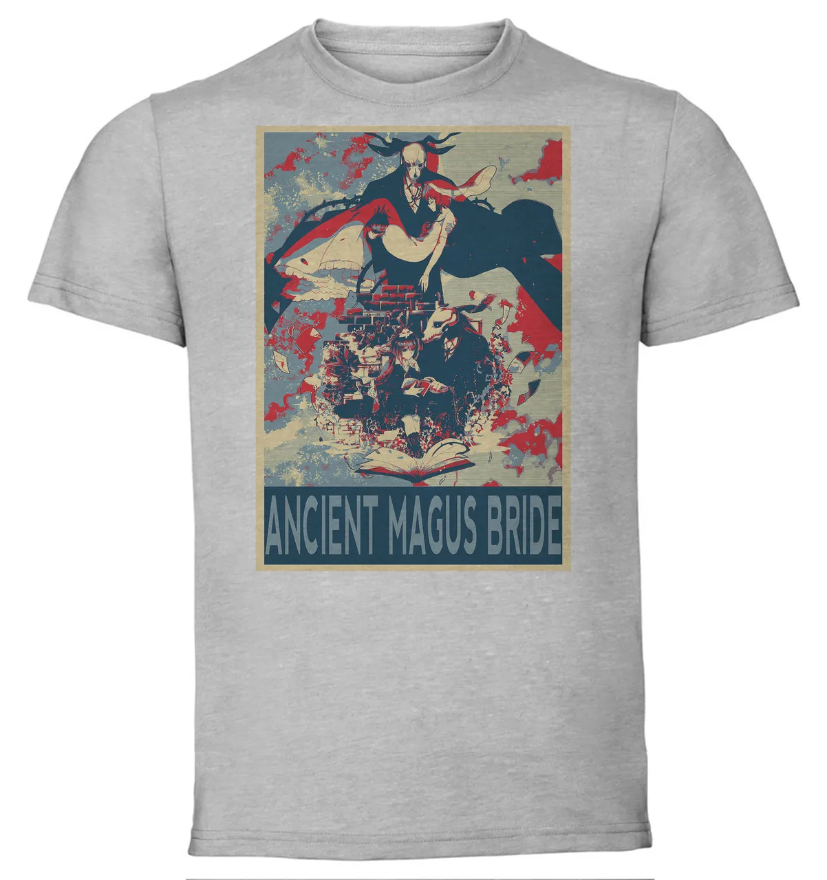 T-Shirt Unisex Grey Propaganda Ancient Magus Bride Characters Variant