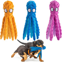 Squeaky Dog Toys Soft Plush Chew Crinkle Puppy Toys to Keep Them Busy Octopus Interactive Essentials for Teething Dogs JAF201