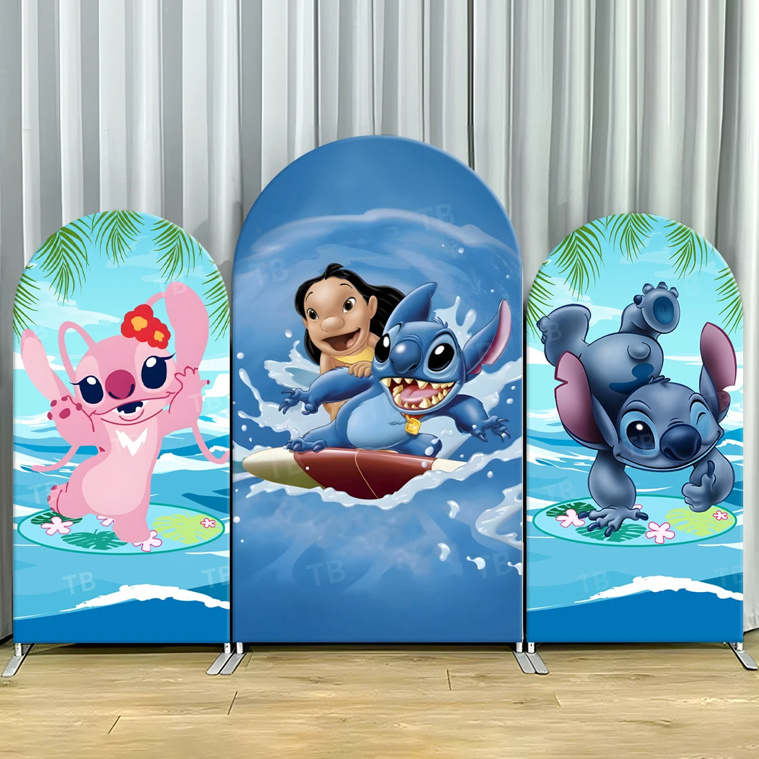 

TB Disney Lilo & Stitch Theme Arch Backdrop Cover for Kids Birthday Party Decor Photograph Background Wall Baby Shower Supplies