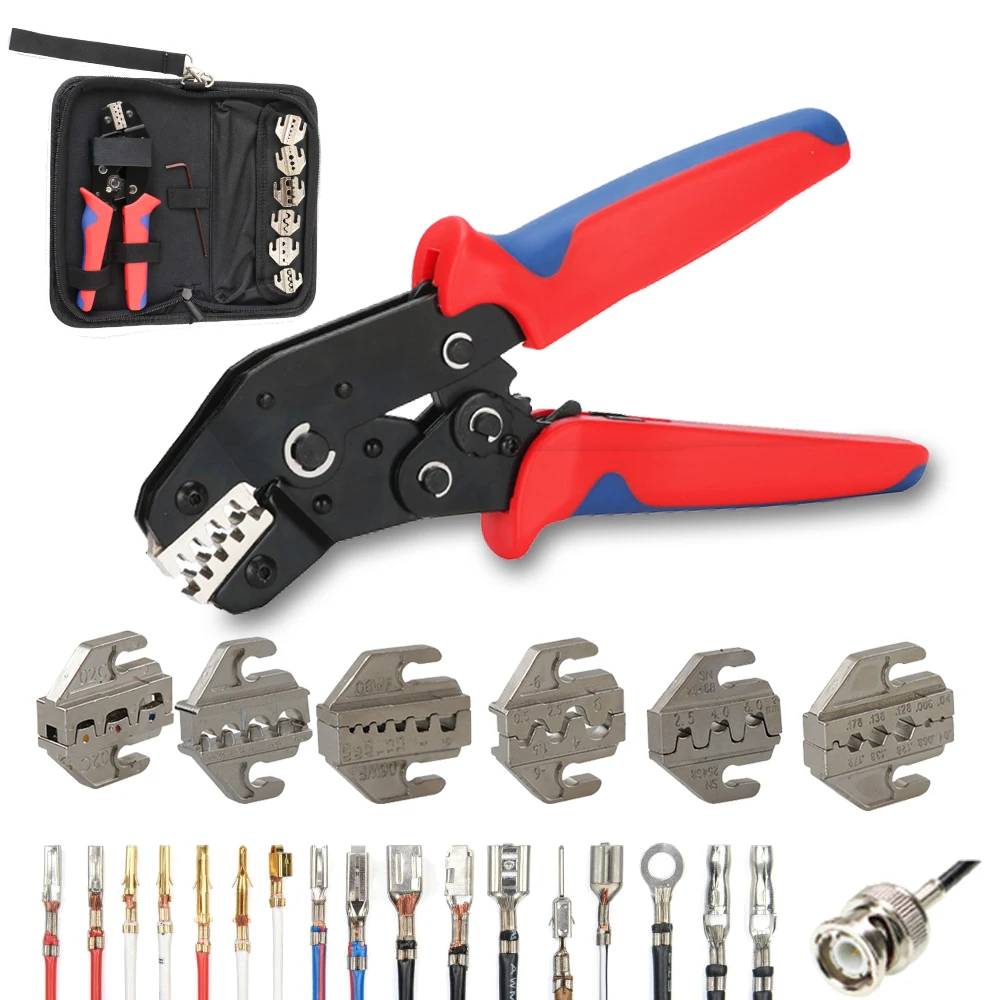 

Ratchet Crimper Tool Change Jaws Kit Hand Tool Set 2546B/02C/03H Crimping Plier For Non-insulated/Open Barrel/Dupont Connector