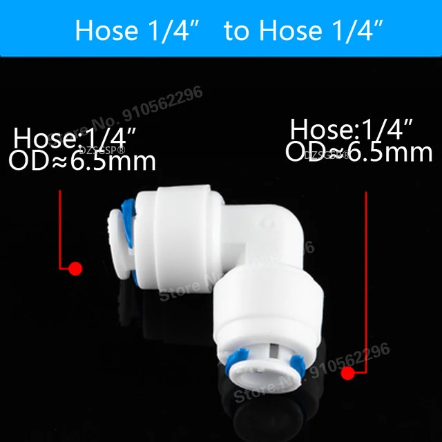 RO Water  Hose Connection Straight Elbow Tee Cross 1/4\