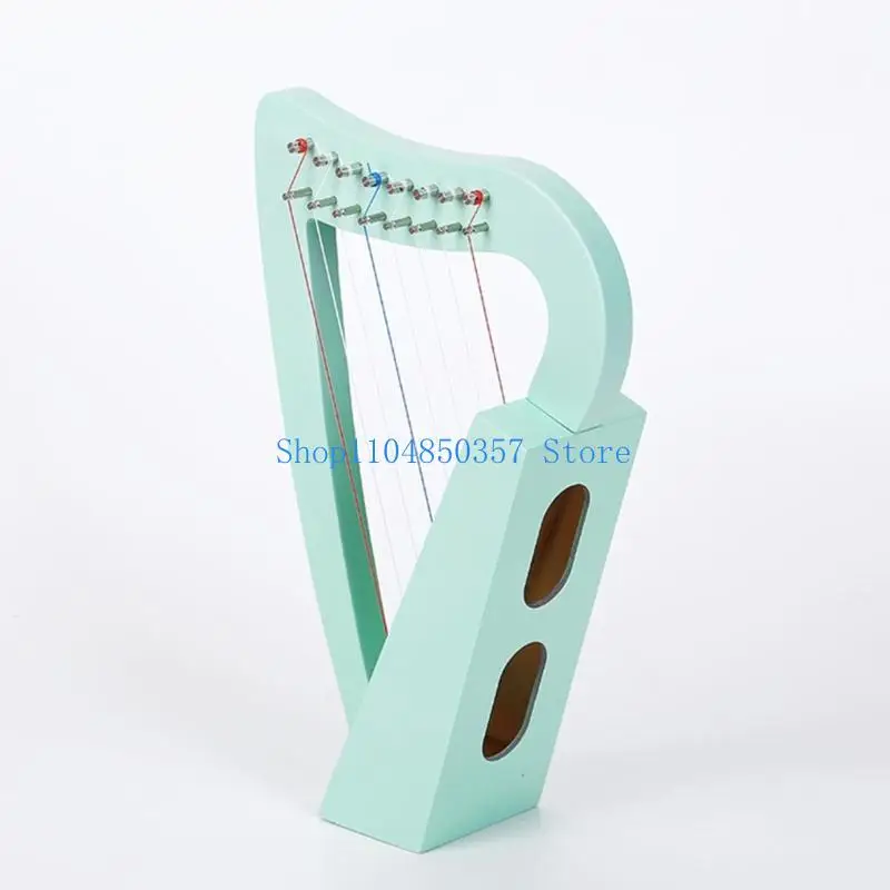652F Portable 8 String Lyre Harp Musical Instrument Beginner Harp With Colorful Strings Stringed Instrument