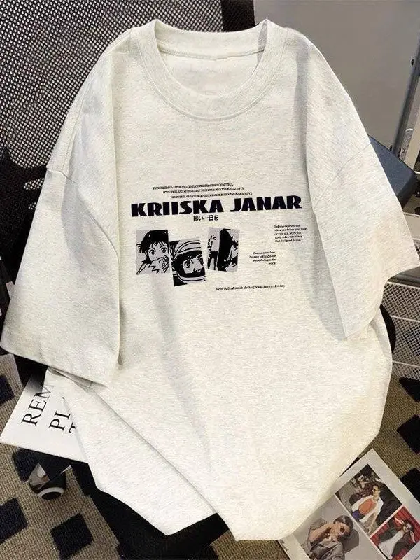 

Loose Fit Pure Cotton ort Sve T-irt ex Summer Casual Wear Versatile Basic Crew Ne Top for Youth And Adults