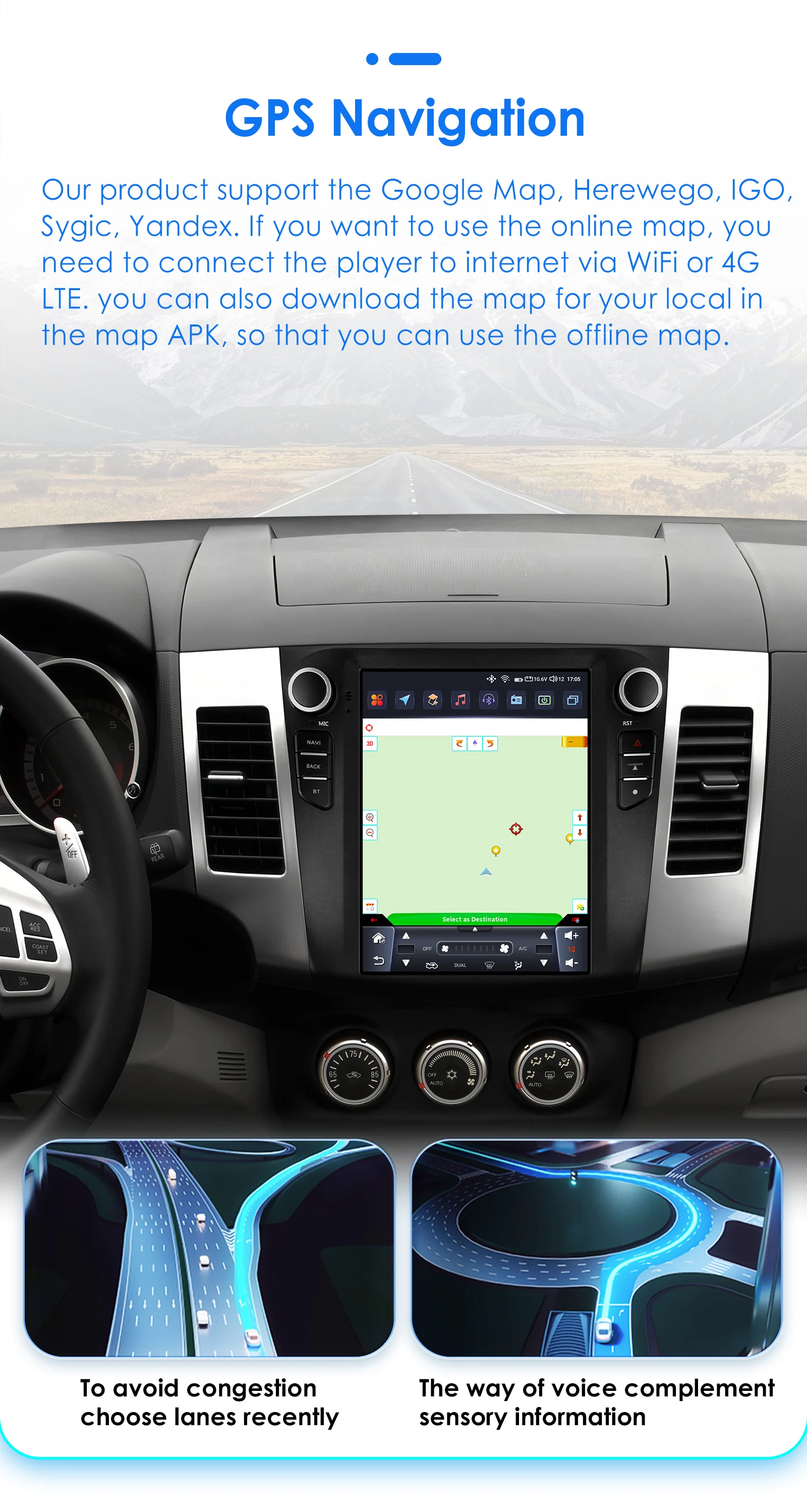 Hizpo Tesla-Style Stereos für Citroen C-Crosser Peugeot 4007 Mitsubishi Outlander XL 2 2005 - 2011 Carplay Android Autoradio – Detail 24