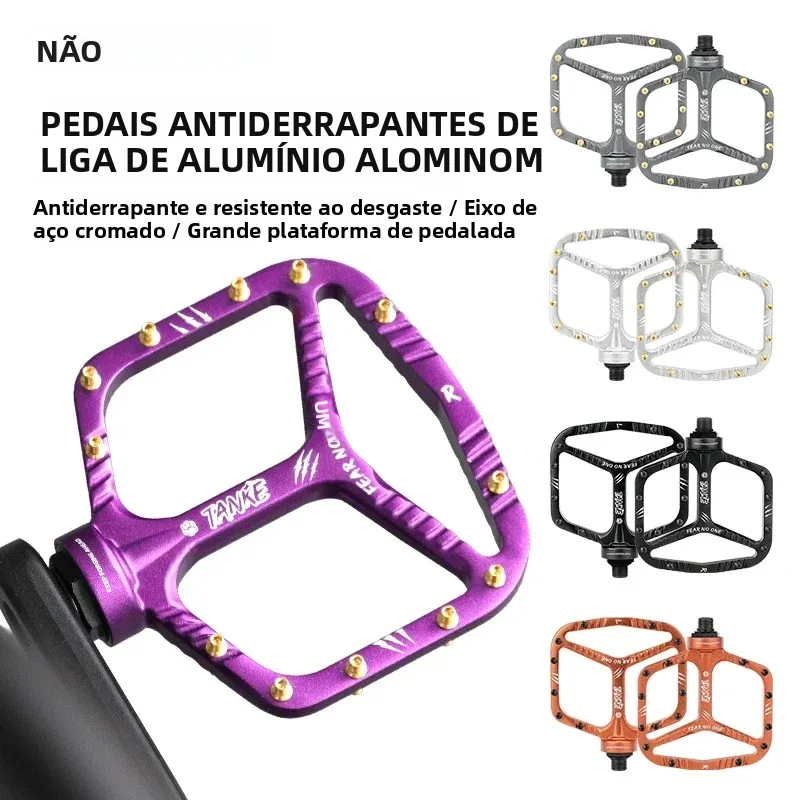 Tanke mtb pedais-pedales de bicicleta de liga de alumínio leve (12 pinos antiderrapantes/laterais) com graxa & rolamento pedal de mountain bike TP-90