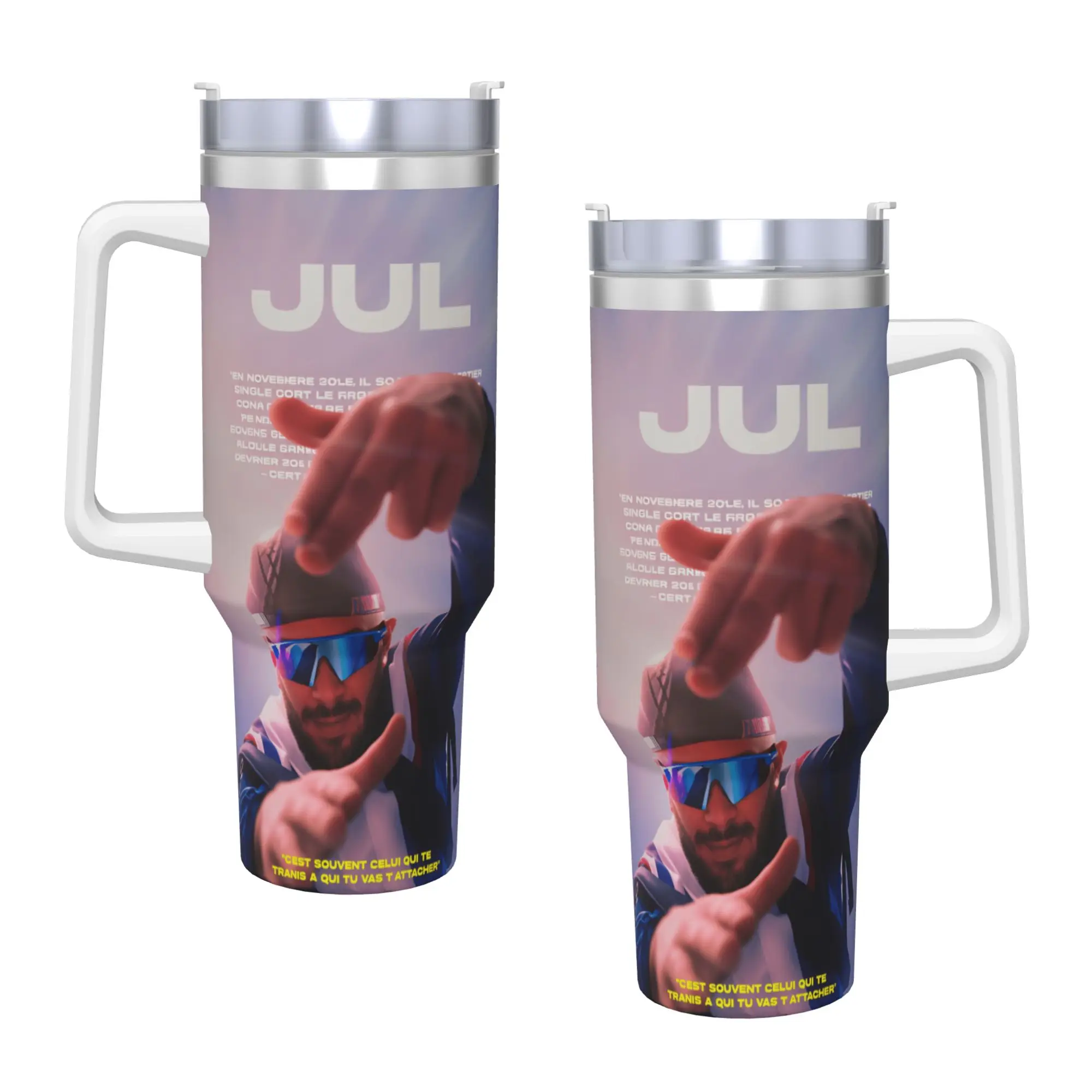 Rapper JUL Stainless Steel Tumbler  Travel Mugs Cup 40oz Coffee Mug Keep Heat Cold Drink Milk Tea Water Bottle