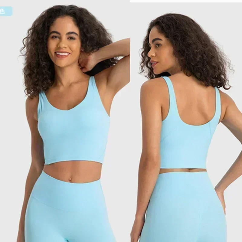 

Lemon Light Support Women Cropped Length Tank Top Four-way Stretch Built-in Shelf Vest Yoga Shirt Feels Weightless Sport Bra