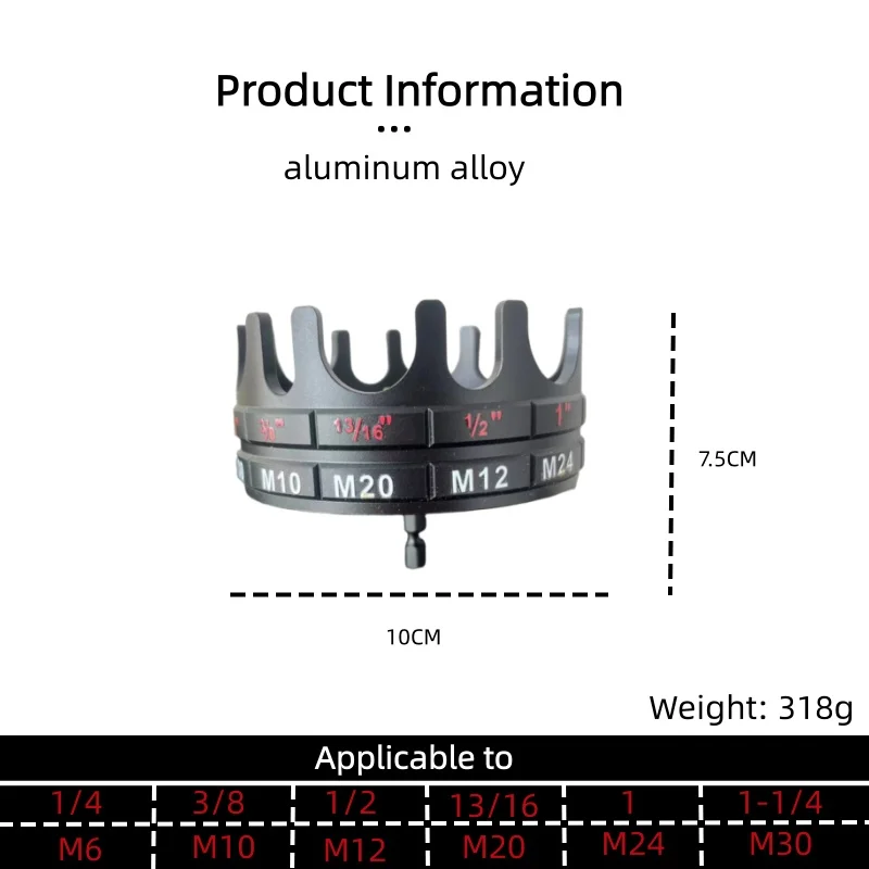 Quick Nut Setter Slotted Wing Nut Drive Kit Portable Attachment No Slipping Maintenance for Home Technicians Projects Automotive