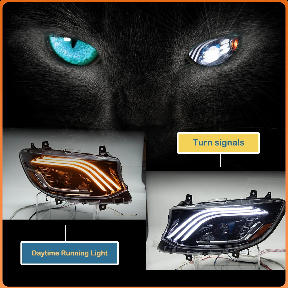 

Upgrade LED Headlight Assembly For 2018-2023 Benz Sprinter W907 Auto Front Lamp Projector Lens DRL Plug And Play Car Lights